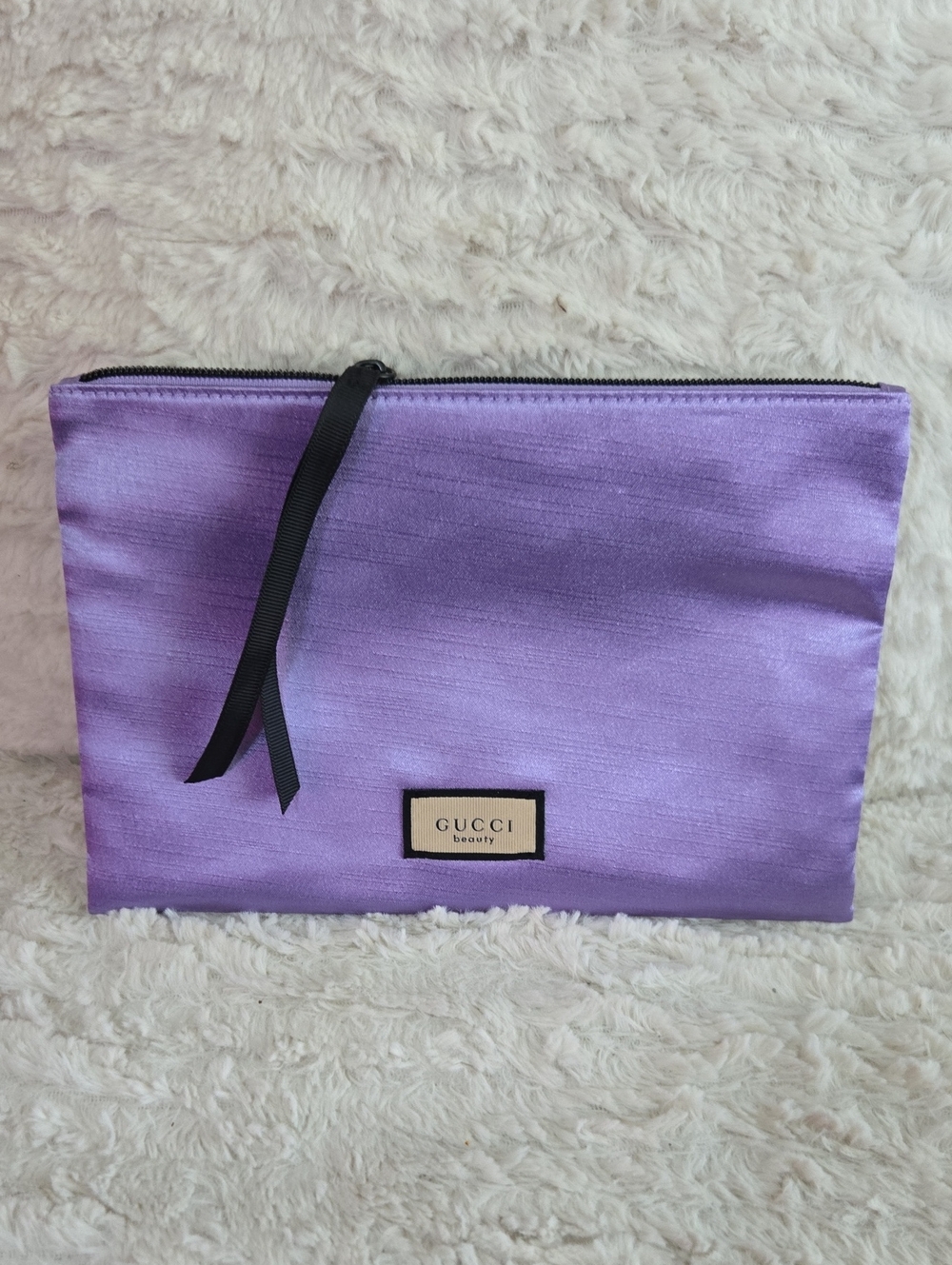 Gucci Beauty Purple Satin Cosmetic Pouch